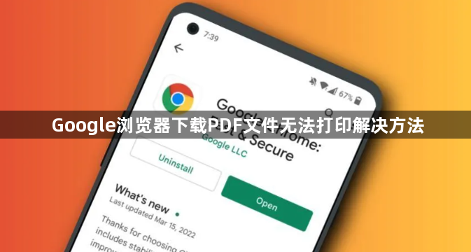 Google浏览器下载PDF文件无法打印解决方法1