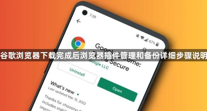 谷歌浏览器下载完成后浏览器插件管理和备份详细步骤说明1