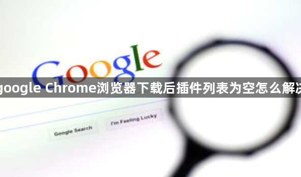 google Chrome浏览器下载后插件列表为空怎么解决1