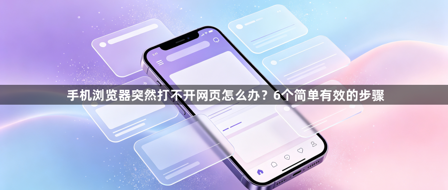 手机浏览器突然打不开网页怎么办？6个简单有效的步骤1